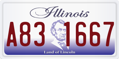 IL license plate A831667