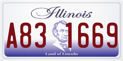 IL license plate A831669