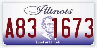 IL license plate A831673