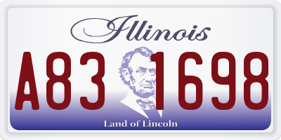 IL license plate A831698