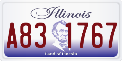 IL license plate A831767