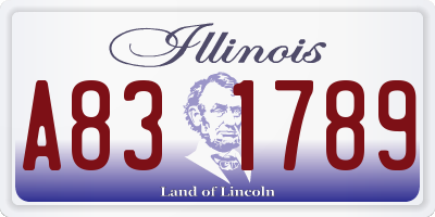 IL license plate A831789