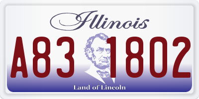 IL license plate A831802