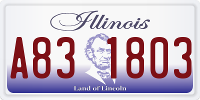 IL license plate A831803