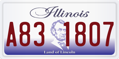IL license plate A831807