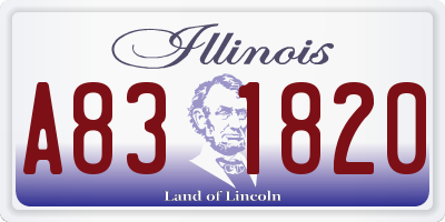 IL license plate A831820