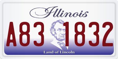 IL license plate A831832