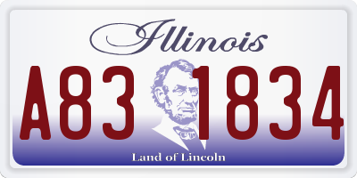 IL license plate A831834