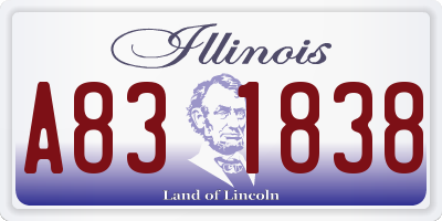IL license plate A831838