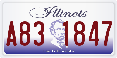 IL license plate A831847