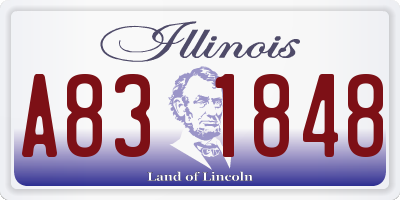 IL license plate A831848