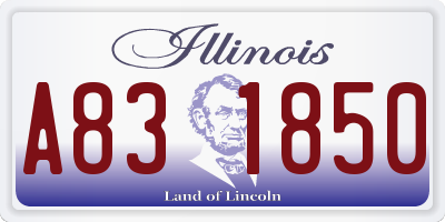 IL license plate A831850