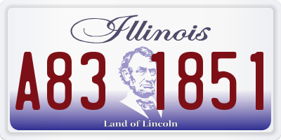 IL license plate A831851