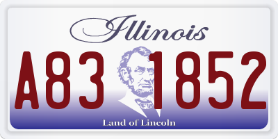 IL license plate A831852