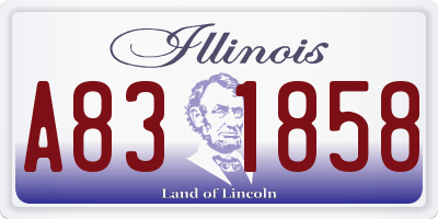 IL license plate A831858