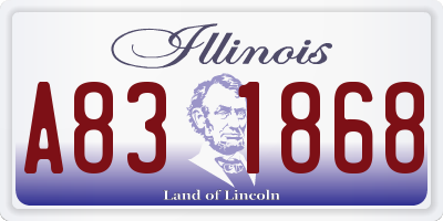 IL license plate A831868