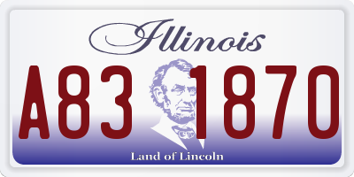 IL license plate A831870