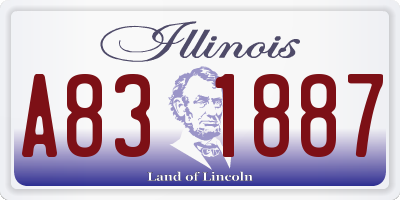 IL license plate A831887
