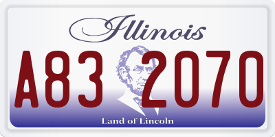IL license plate A832070