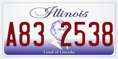 IL license plate A832538