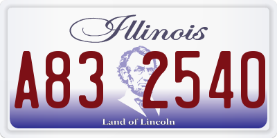 IL license plate A832540