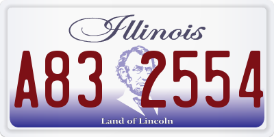 IL license plate A832554