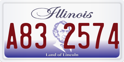 IL license plate A832574