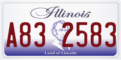IL license plate A832583