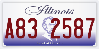 IL license plate A832587