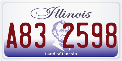 IL license plate A832598