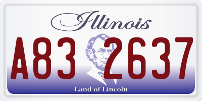 IL license plate A832637