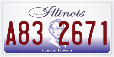 IL license plate A832671