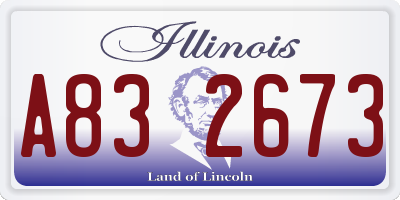IL license plate A832673