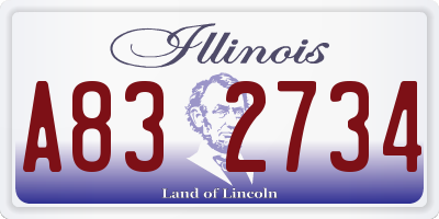 IL license plate A832734