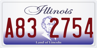 IL license plate A832754
