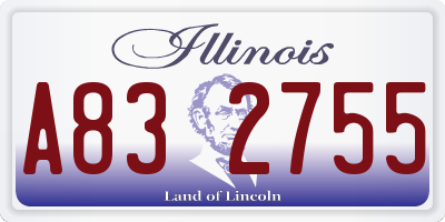 IL license plate A832755