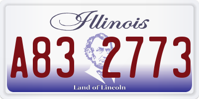 IL license plate A832773