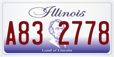 IL license plate A832778