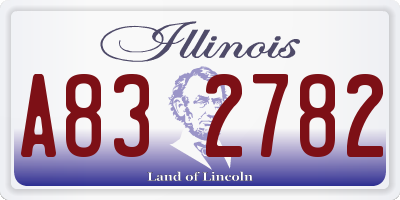 IL license plate A832782