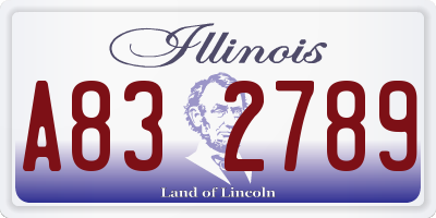 IL license plate A832789