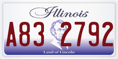 IL license plate A832792