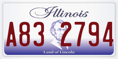IL license plate A832794
