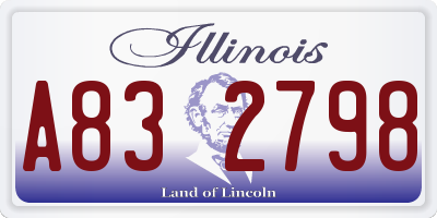 IL license plate A832798