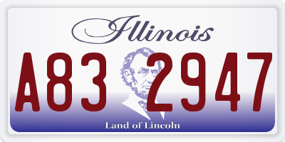 IL license plate A832947