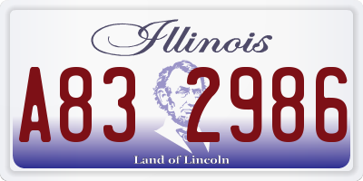 IL license plate A832986