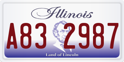 IL license plate A832987