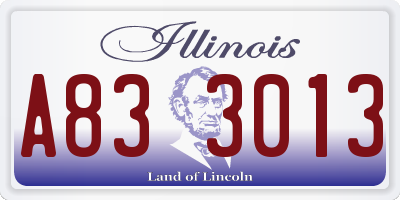 IL license plate A833013
