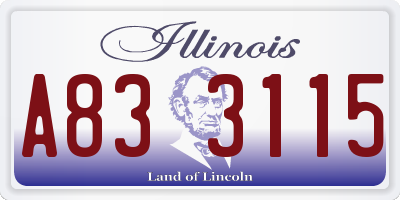 IL license plate A833115