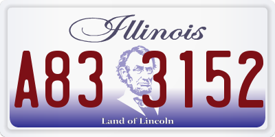 IL license plate A833152