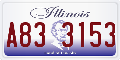 IL license plate A833153